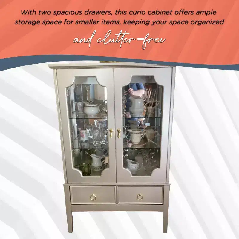 Kings Brand Furniture Versailles Curio Storage Cabinet