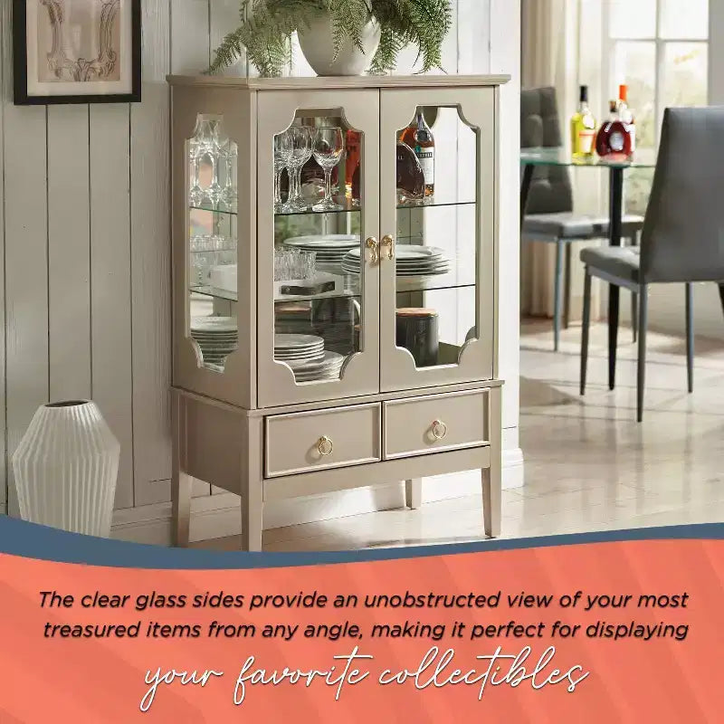 Kings Brand Furniture Versailles Curio Storage Cabinet