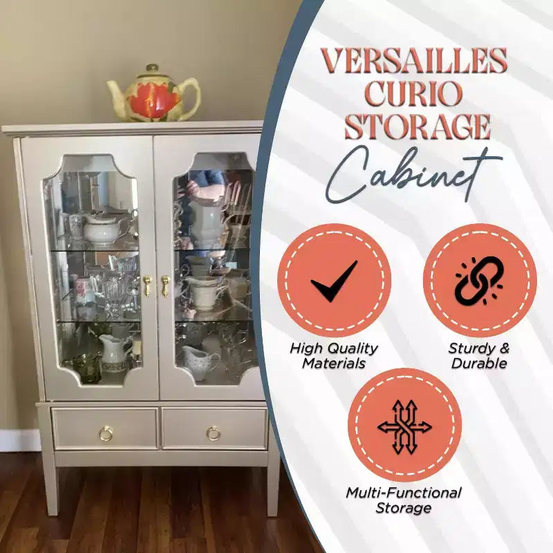 Kings Brand Furniture Versailles Curio Storage Cabinet