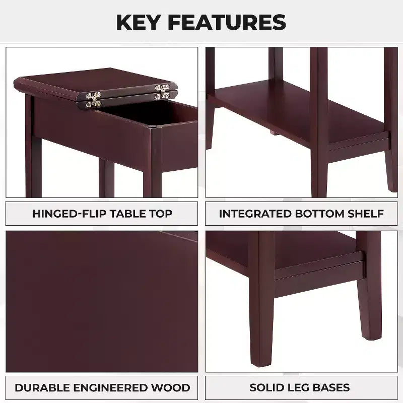 Home Imports Emporium Flip Top Chairside Table, Set of 1/2