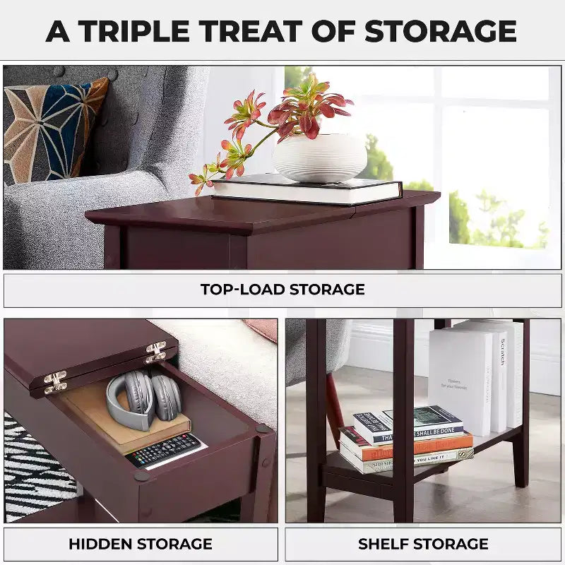 Home Imports Emporium Flip Top Chairside Table, Set of 1/2