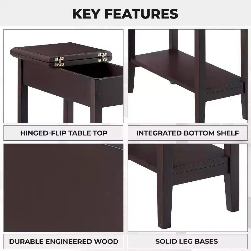 Home Imports Emporium Flip Top Chairside Table, Set of 1/2