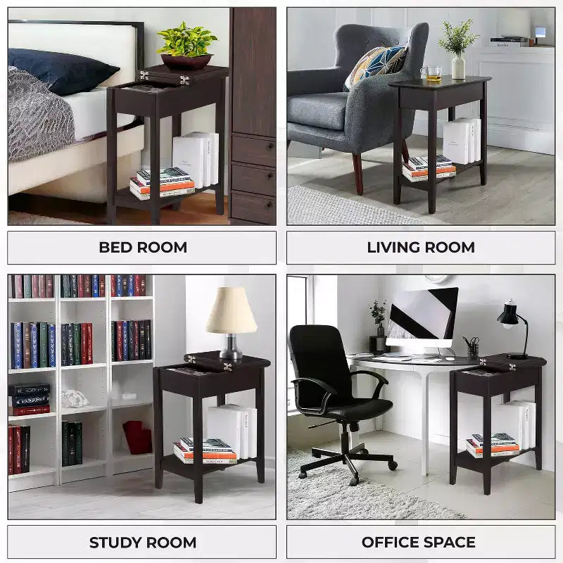 Home Imports Emporium Flip Top Chairside Table, Set of 1/2