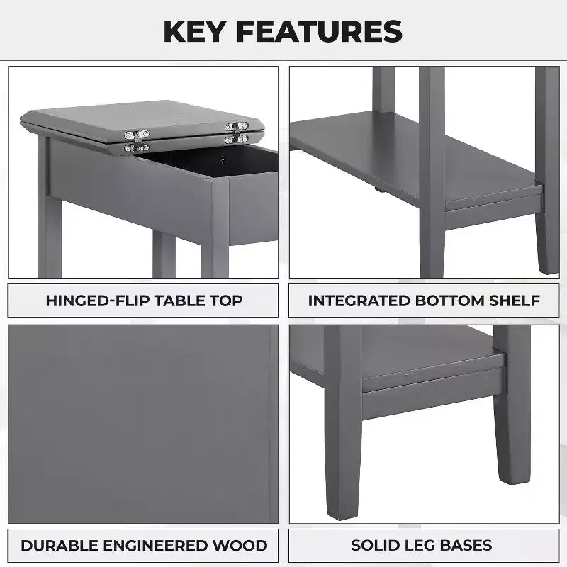 Home Imports Emporium Flip Top Chairside Table, Set of 1/2