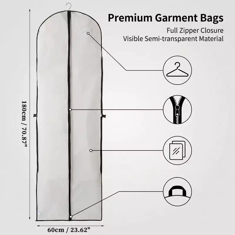 Unique Bargains Garment Bags PEVA Clothes Cover Bags with Handle