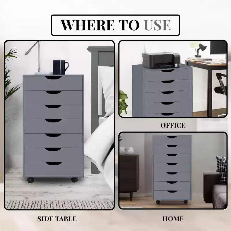 Home Imports Emporium 7-Drawer Office Storage File Cabinet on Wheels