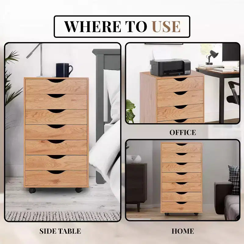 Home Imports Emporium 7-Drawer Office Storage File Cabinet on Wheels