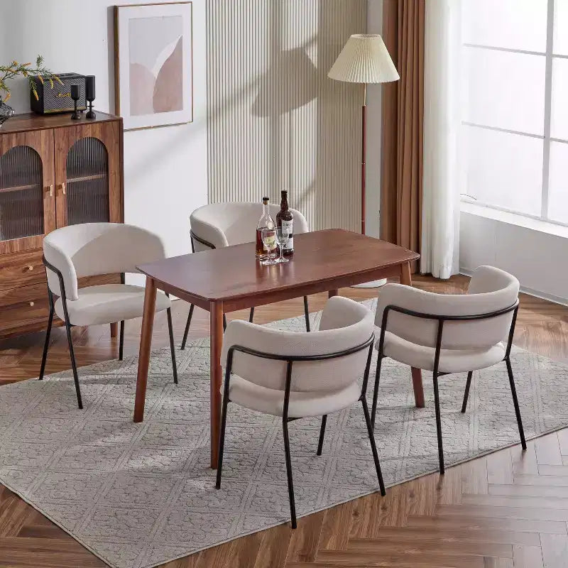 Christopher Knight Home Nest Modern Upholstered Dining Chairs with Metal Frame (Set of 4)