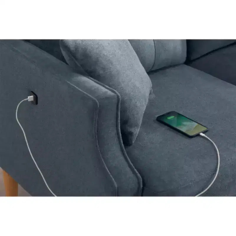 Waterproof Polyester Double Sofa with USB Charging Convenience