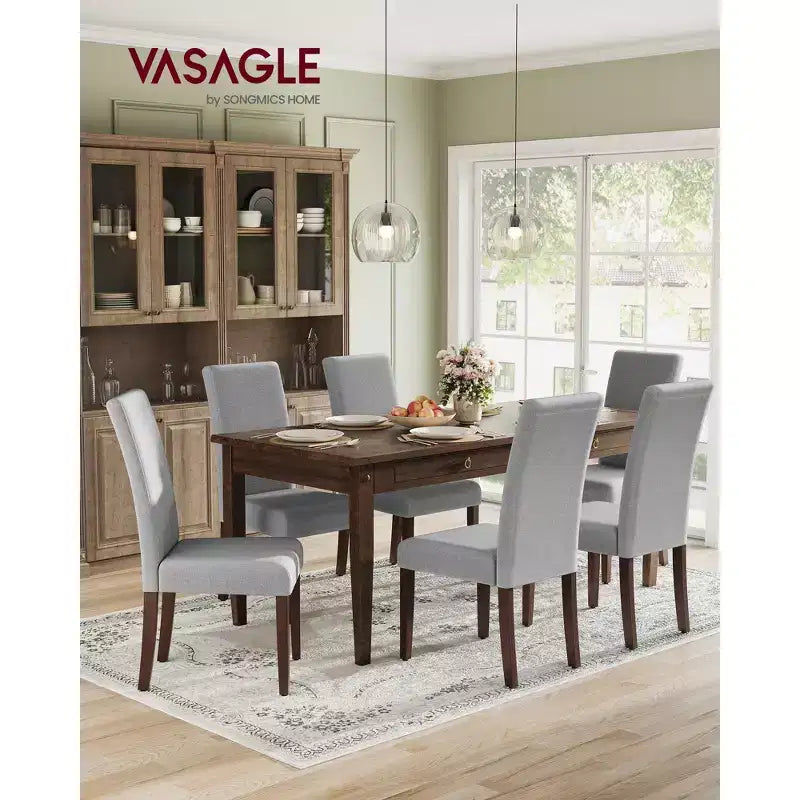 VASAGLE Dining Chairs, Set of 2 Chairs, Parsons Chairs, Thick Seat, Removable Fabric Cover, High Back, 22.8 x 18.9 x 39.4 Inches