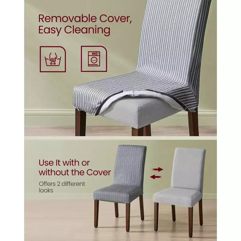 VASAGLE Dining Chairs, Set of 2 Chairs, Parsons Chairs, Thick Seat, Removable Fabric Cover, High Back, 22.8 x 18.9 x 39.4 Inches