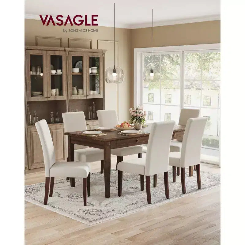 VASAGLE Dining Chairs, Set of 2 Chairs, Parsons Chairs, Thick Seat, Removable Fabric Cover, High Back, 22.8 x 18.9 x 39.4 Inches