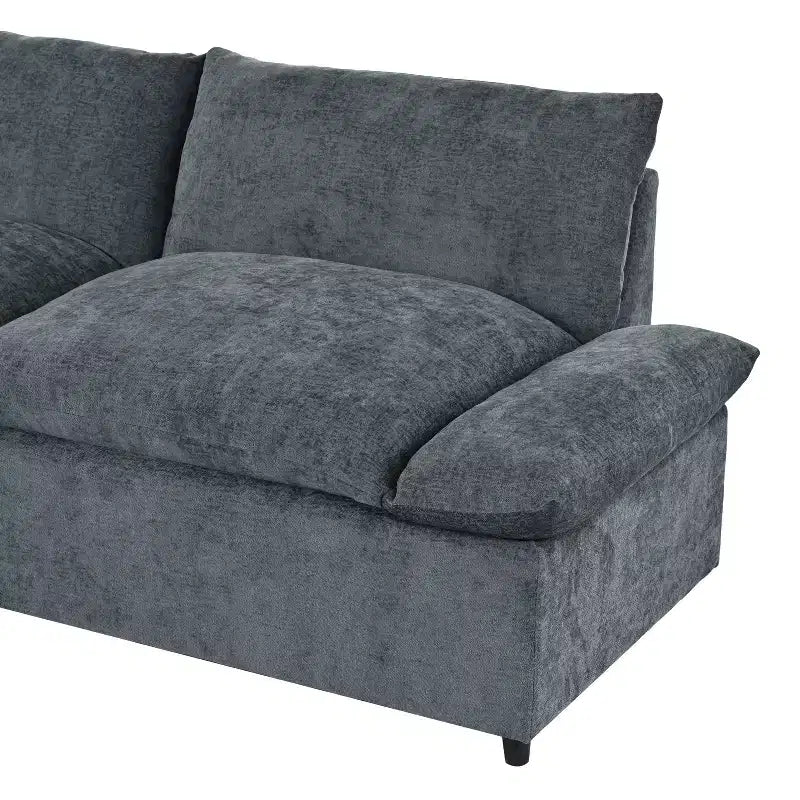 Christopher Knight Home Jovie 115.5 Upholstered Modular Sectional Sofa with Hidden Storage Compartments, Gray