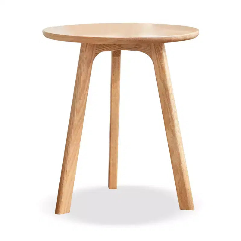 GDFStudio Wallis Minimalist 19.7 H Three Legs Solid Oak Round Side Table