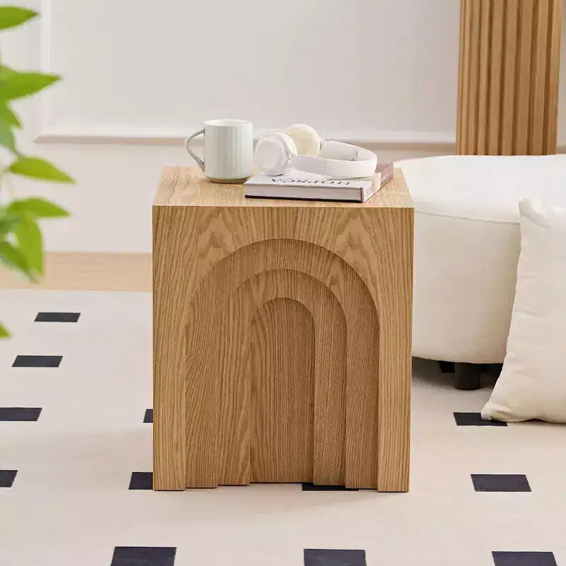 GDFStudio Coral Modern Arch-Design Wood 17.71 H Side Table