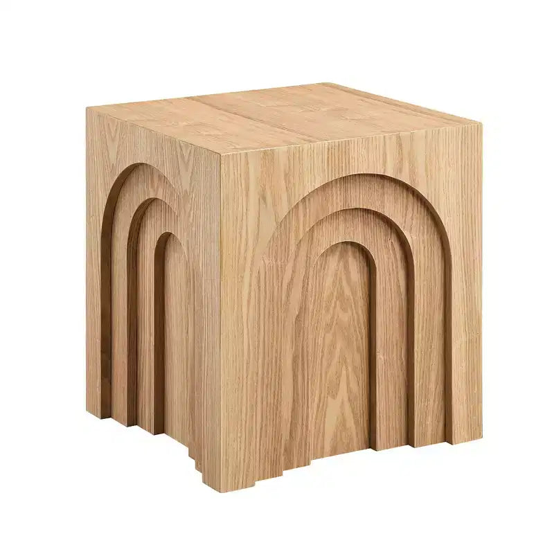 GDFStudio Coral Modern Arch-Design Wood 17.71 H Side Table