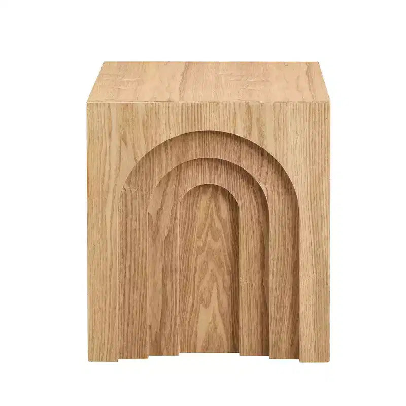 GDFStudio Coral Modern Arch-Design Wood 17.71 H Side Table