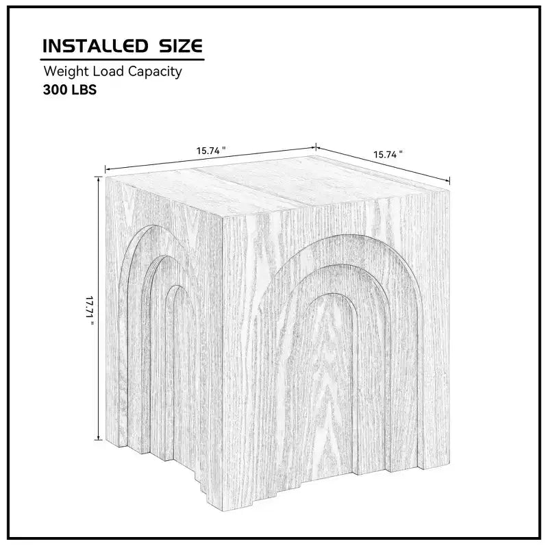 GDFStudio Coral Modern Arch-Design Wood 17.71 H Side Table