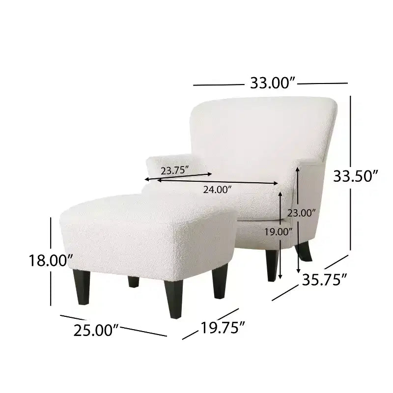 Christopher Knight Home Gerald Contemporary Boucle Upholstered Club Chair and Ottoman Set