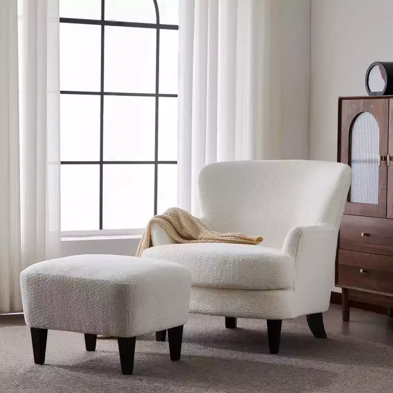 Christopher Knight Home Gerald Contemporary Boucle Upholstered Club Chair and Ottoman Set