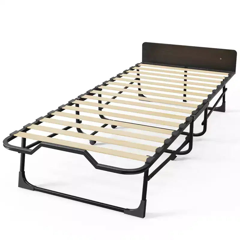 Mjkone Adult Folding Bed with Memory Foam Mattress Sleeper Wood Slats,With dust cover,75*32