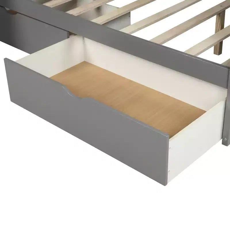 Whisen Twin over Full Bunk Bed with Drawers, Storage and Slide, Multifunction