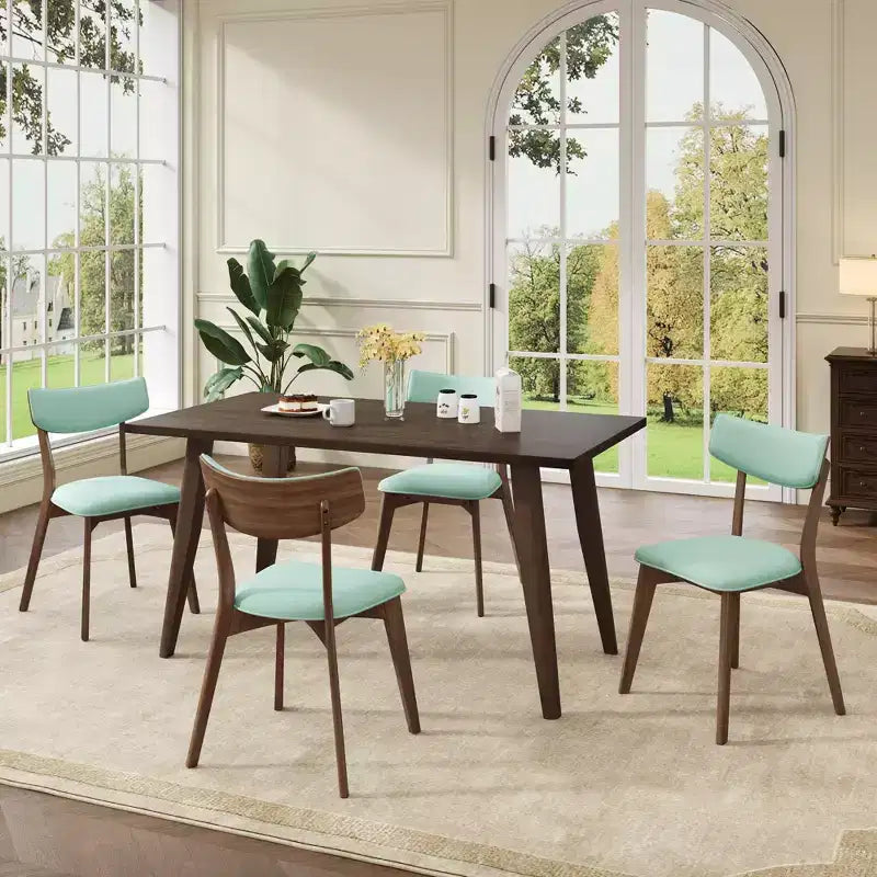 GDFStudio Willis Rubberwood Upholstered Dining Chairs (Set of 4)