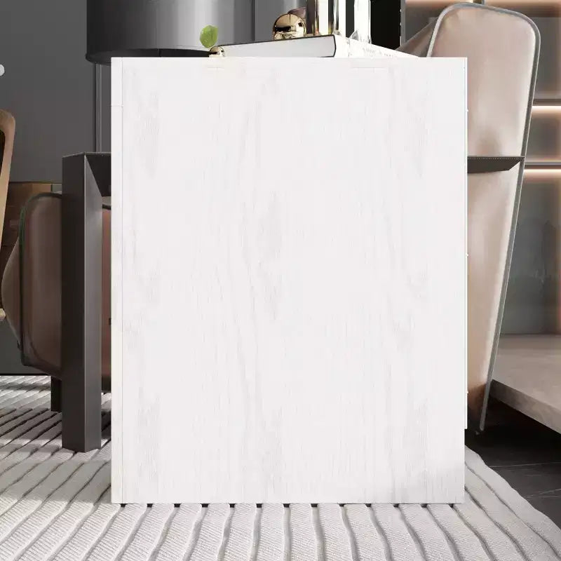 Famapy Two Drawer Nightstand Woodgrain Accent Vertical Storage Cabinet Bedside Table