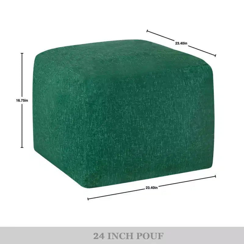 Pouf en velours ChaletPosh de 24 pouces