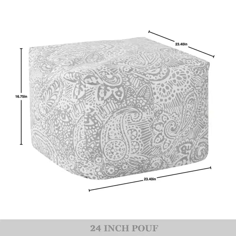 Pouf en velours ChaletPosh de 24 pouces