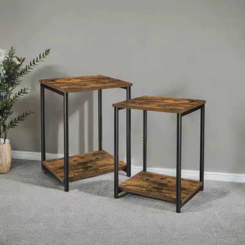 Tables d'appoint Accent Muebles Para La Sala Table d'appoint moderne pour salon Tables de chevet Tables de nuit Tables d'appoint de chambre à coucher Ensemble de 2
