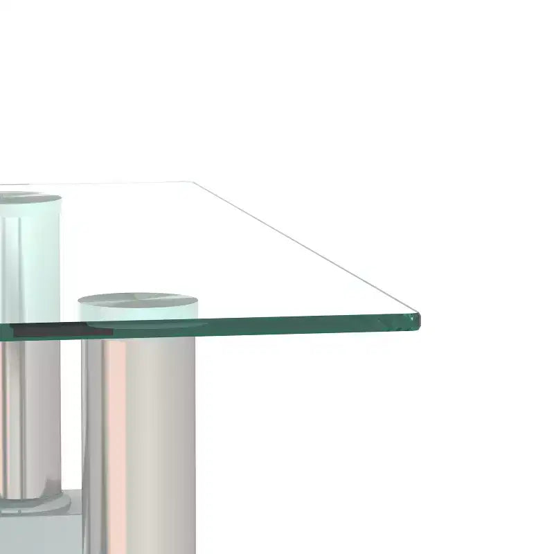 MAYEERTY Modern Tempered Glass End Table, Square Side Table for Living Room Bedroom, Transparent