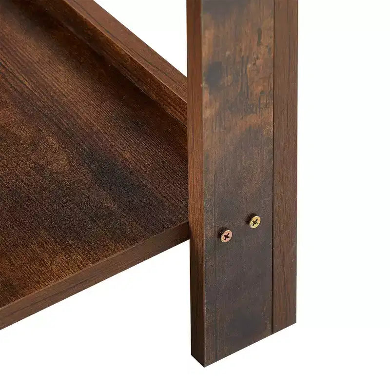 MAYEERTY Rattan End Table with Drawer, Modern Nightstand, Side Table for Living Room, Bedroom, Rustic Brown