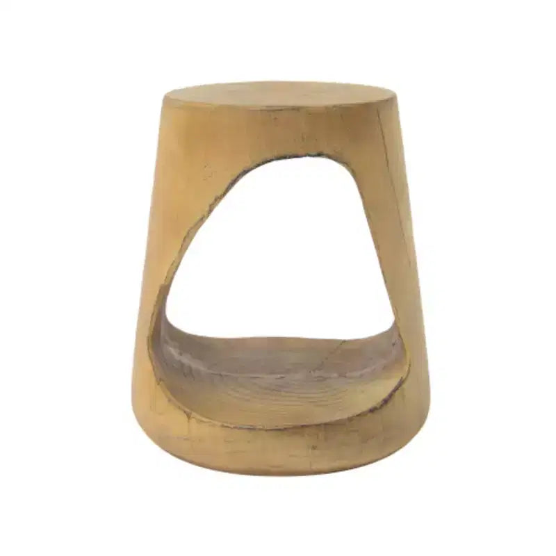 Hollow Side Table, Wood-like texture, Natural Color