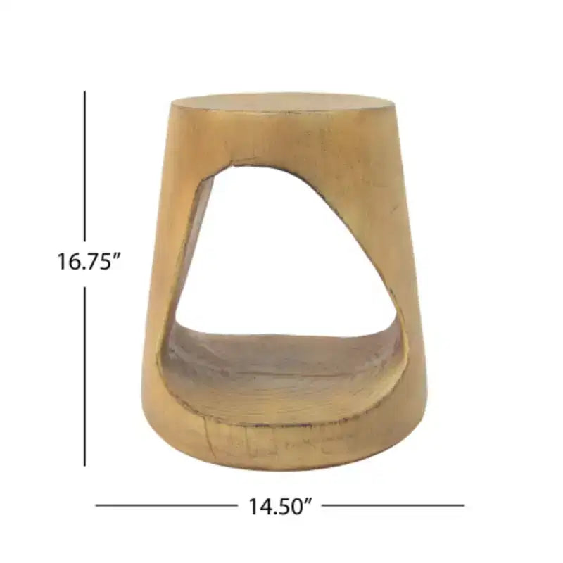 Hollow Side Table, Wood-like texture, Natural Color