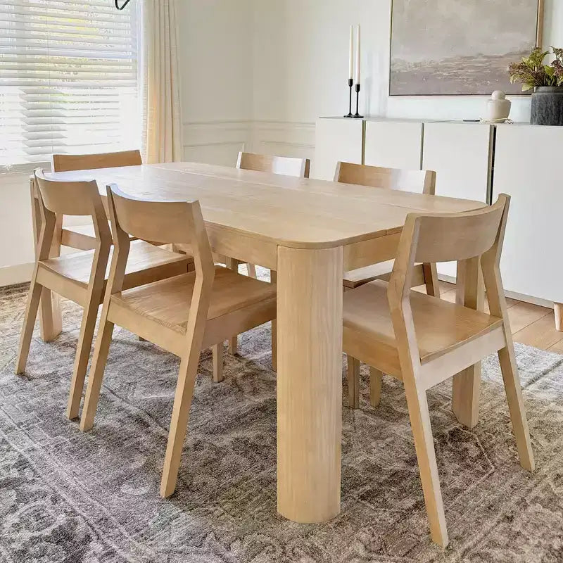 Plank+Beam Chaises de salle à manger modernes, lot de 4, chaises en bois massif pour cuisine, bureau, salon
