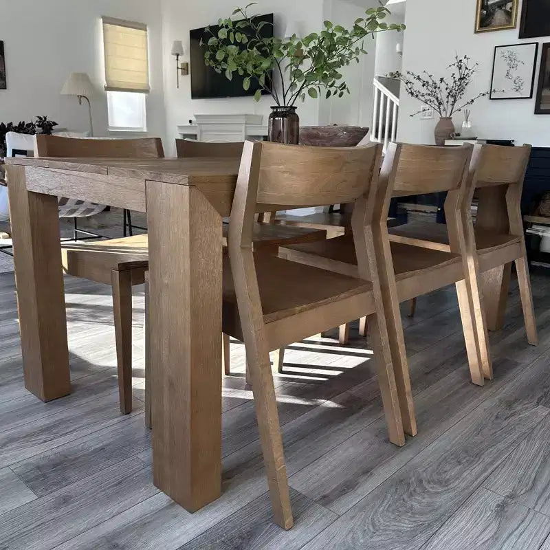 Plank+Beam Chaises de salle à manger modernes, lot de 4, chaises en bois massif pour cuisine, bureau, salon