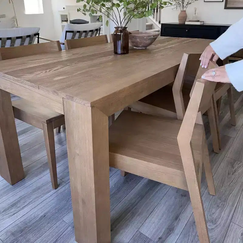 Plank+Beam Chaises de salle à manger modernes, lot de 4, chaises en bois massif pour cuisine, bureau, salon