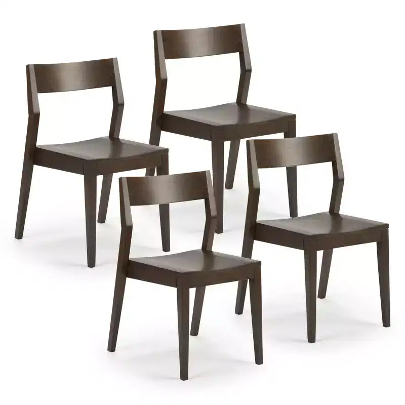 Plank+Beam Chaises de salle à manger modernes, lot de 4, chaises en bois massif pour cuisine, bureau, salon