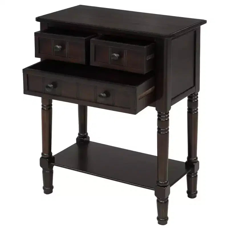 Console en bois rectangulaire AndMakers de 23,7 po avec 3 tiroirs