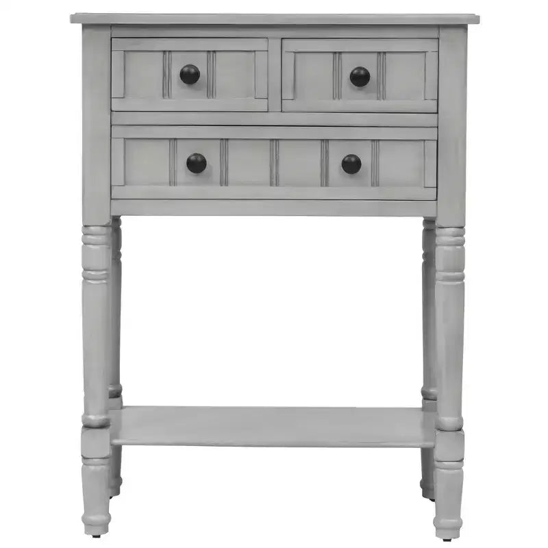 Console en bois rectangulaire AndMakers de 23,7 po avec 3 tiroirs