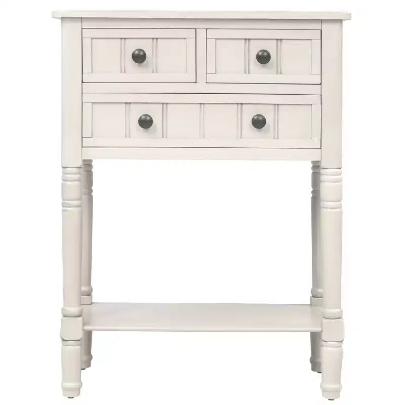 Console en bois rectangulaire AndMakers de 23,7 po avec 3 tiroirs