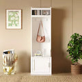Shoe Storage Bench With Shelves Coat Hooks, Elegant Hall Tree With Wall Mounted Coat Rack, Entryway Organizer For Hallway, Foyer, Mudroom