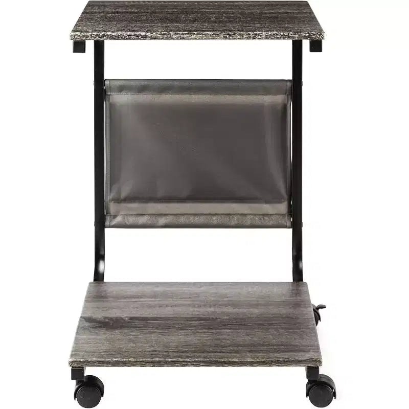 Table d'appoint en C Seville Classics Ashwood rustique avec pochette de rangement latérale