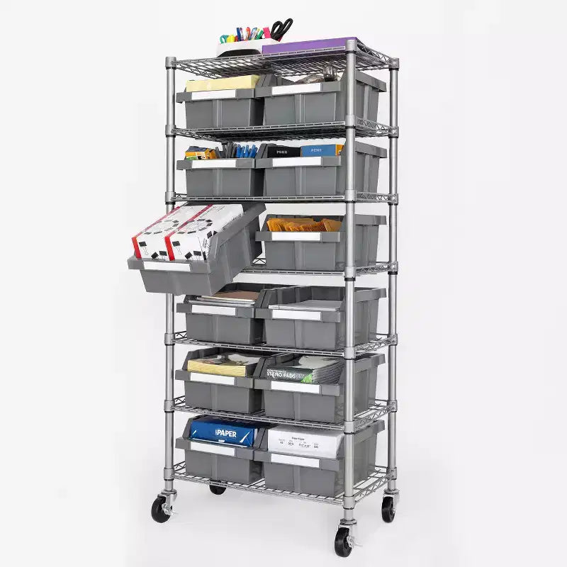 Seville Classics 7-Tier NSF 12-Bin Rack Storage System