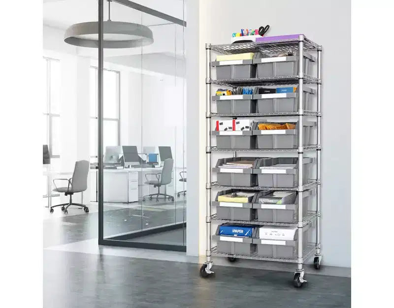 Seville Classics 7-Tier NSF 12-Bin Rack Storage System