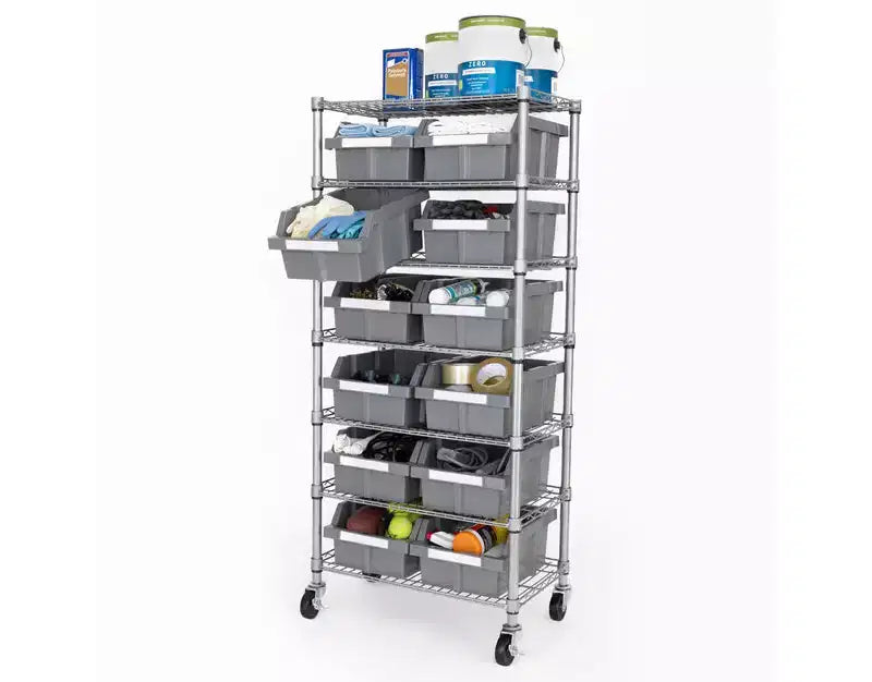 Seville Classics 7-Tier NSF 12-Bin Rack Storage System
