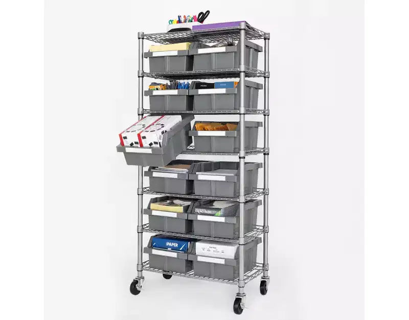 Seville Classics 7-Tier NSF 12-Bin Rack Storage System
