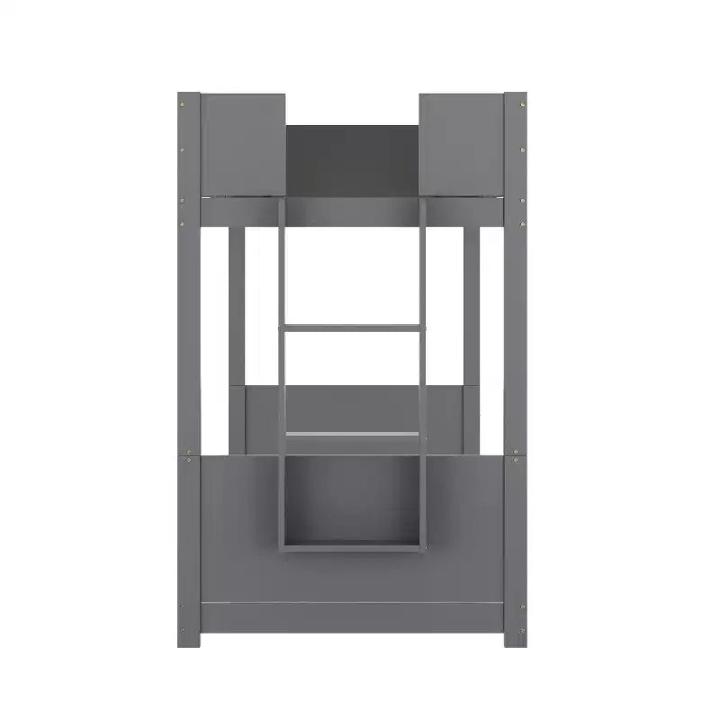 Emma and Oliver Kids Bunk Bed with Convertible, Solid Wood Frame and Easy-to-Climb Ladder with No Box Spring Required