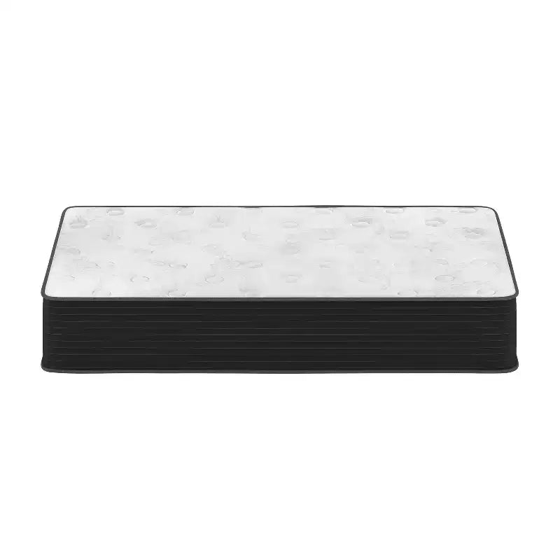 Matelas hybride Emma et Oliver de 12 pouces, en mousse haute densité rafraîchissante et ressorts ensachés en boîte, mousse certifiée CertiPur-US, Blanc/Noir